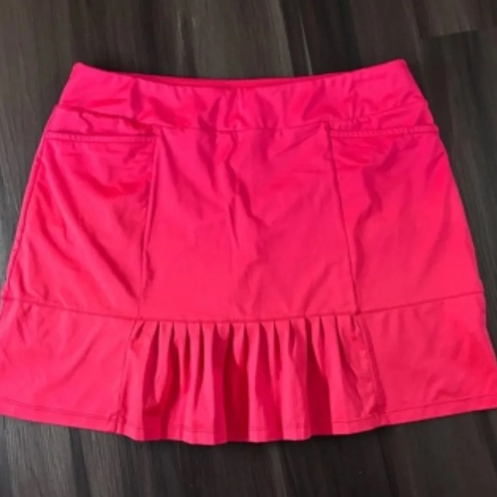 Women’s Pink and White Golf Skirts - Athletic Pleated Skort